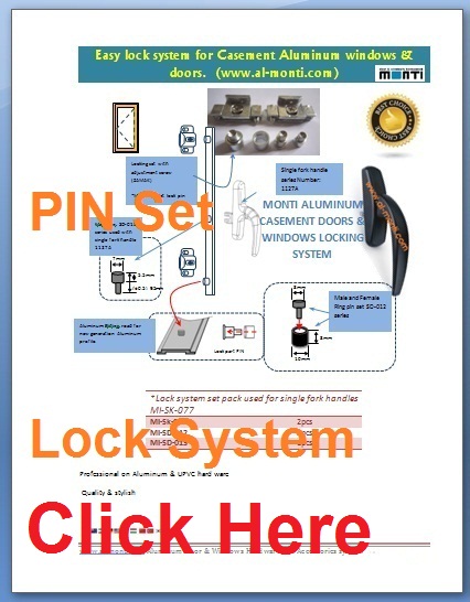 Aluminum Hard ware, Door & windows easy lock system for aluminum windows  یراق دوجهت بازشو پنجره آلومینیوم  
